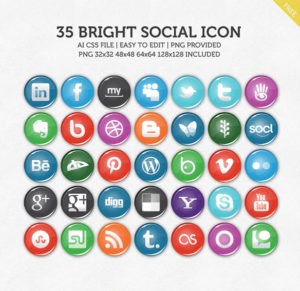 35 brights social icons