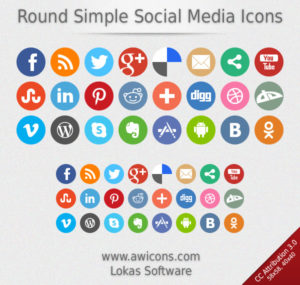 icônes sociales rondes