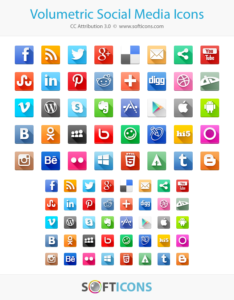 volumetric social media icons