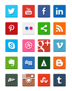 flat social icons