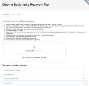 Chrome Bookmarks Recovery
