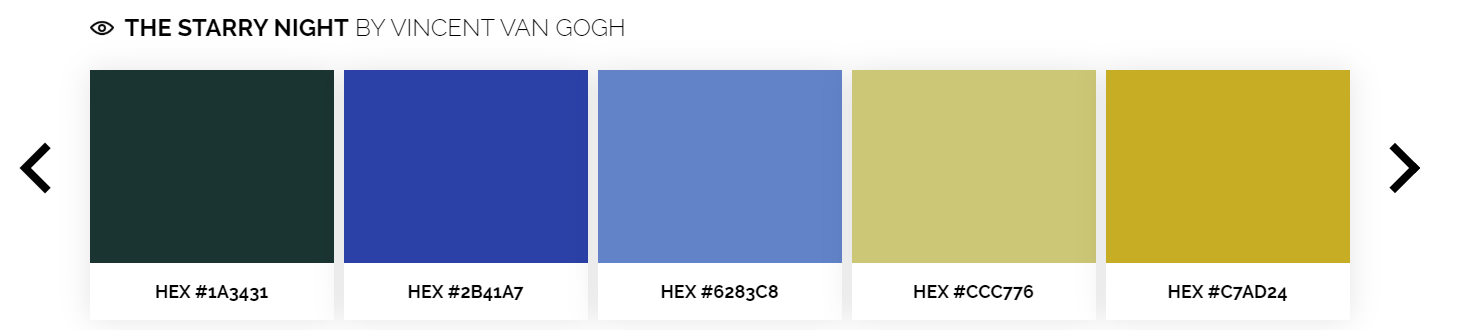 color lisa palette van gogh