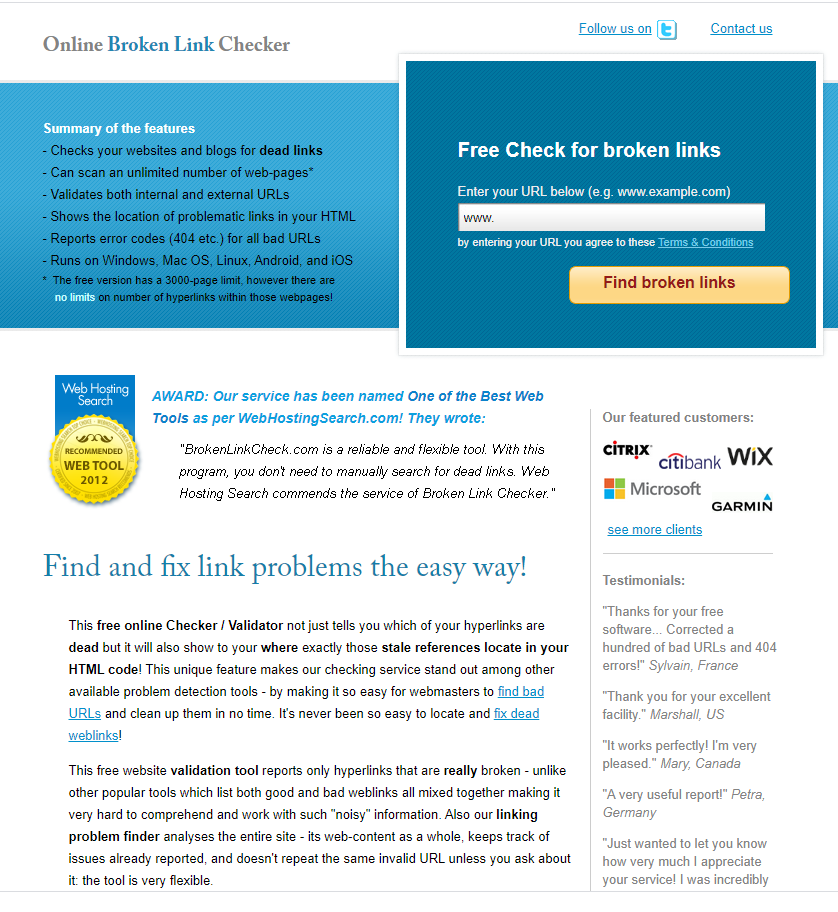 Brocken Link Checker