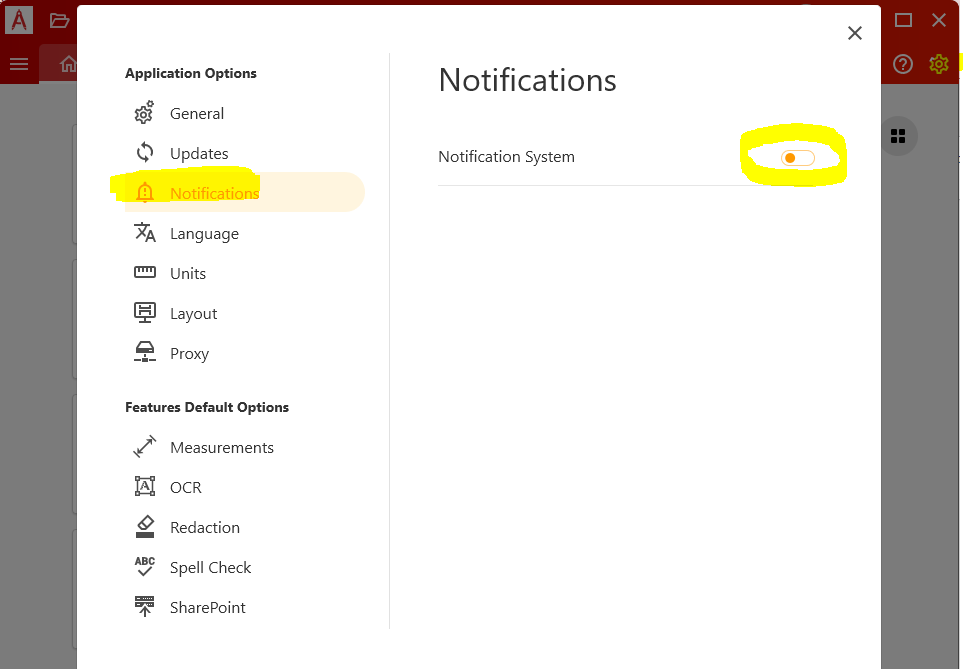 desactiver popup pdf architect