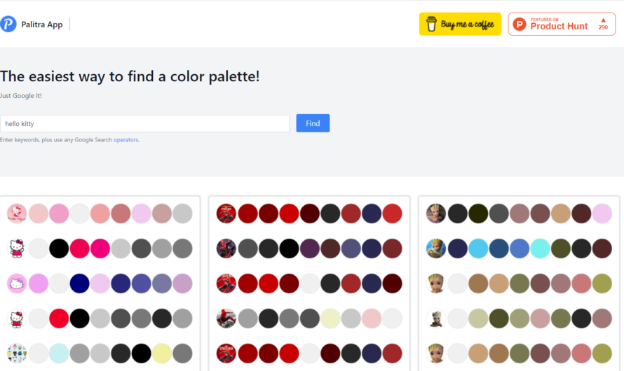 Générer une palette de couleur à partir d’un mot clé grâce à Palitra App