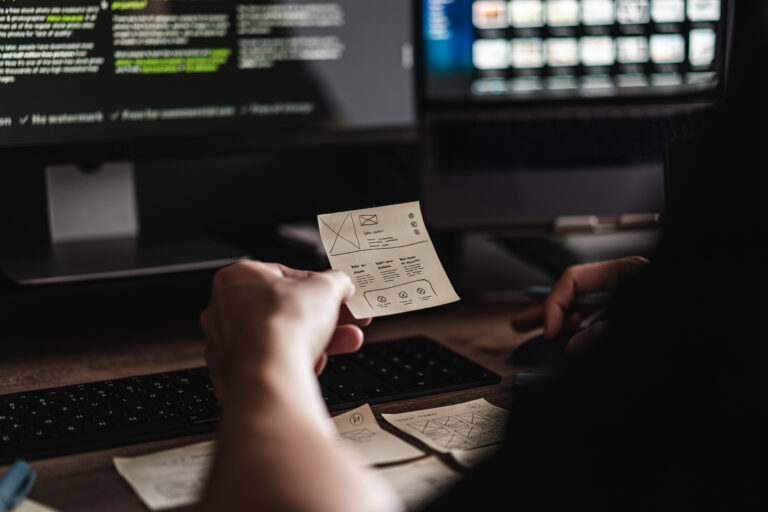 web-designer-working-on-a-website-and-holding-a-wireframe-webdesign-idea-picjumbo-com