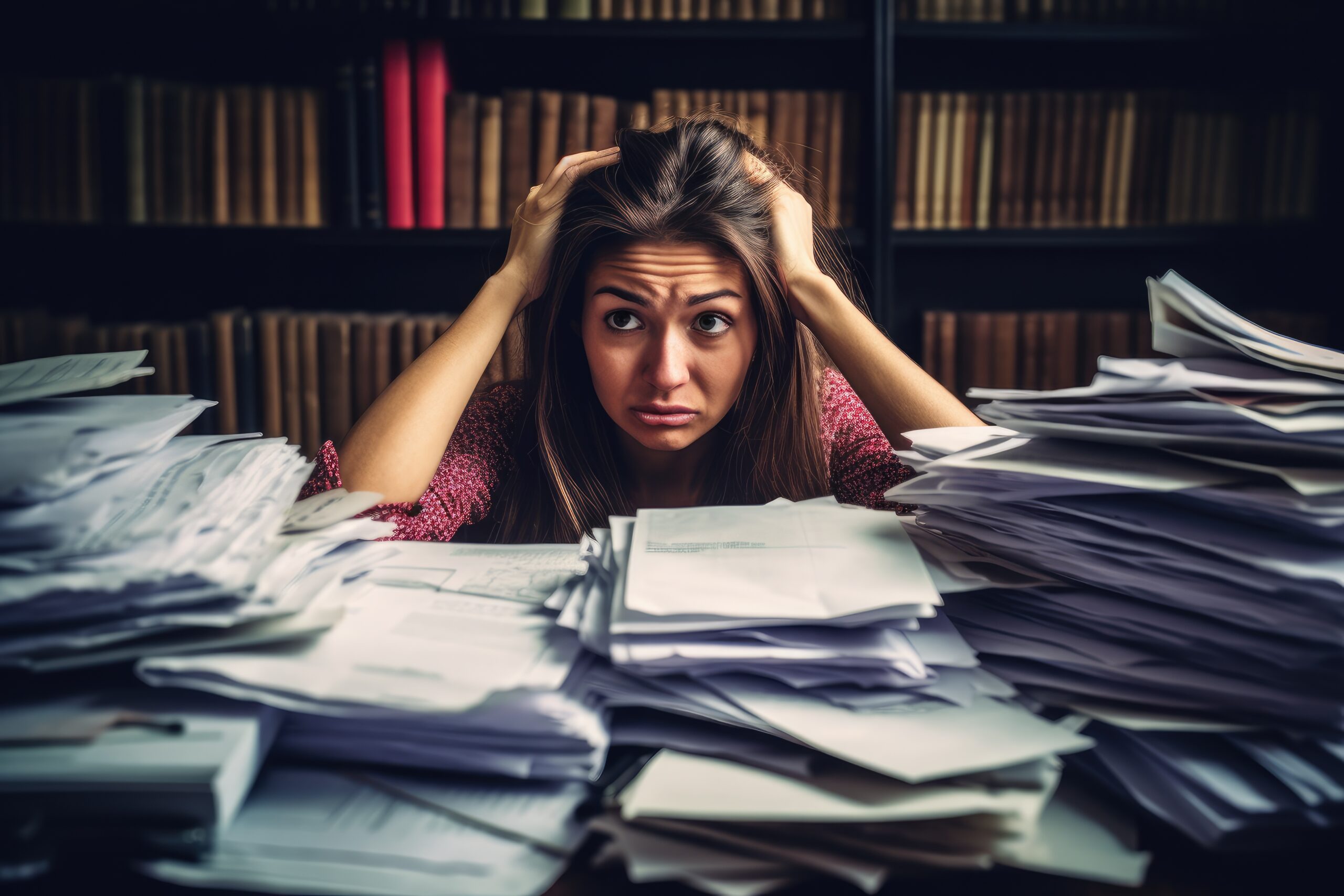 stressed-unhappy-woman-overwhelmed-by-office-documents-picjumbo-com