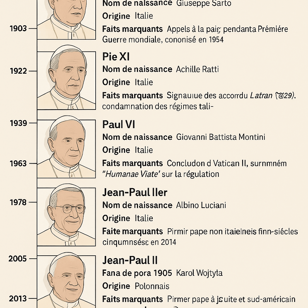 frise chronologique des papes