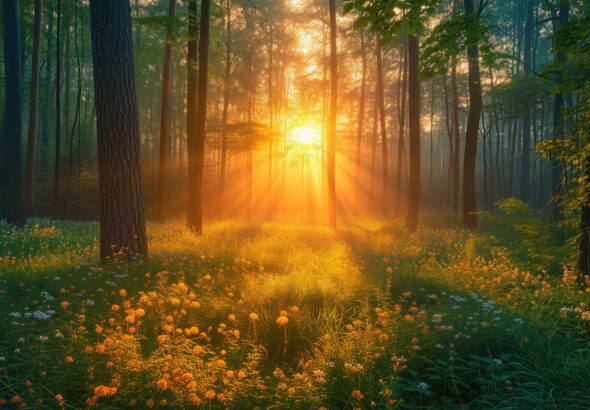 beautiful-nature-image-summer-flowers-in-sunlit-forest-picjumbo-com