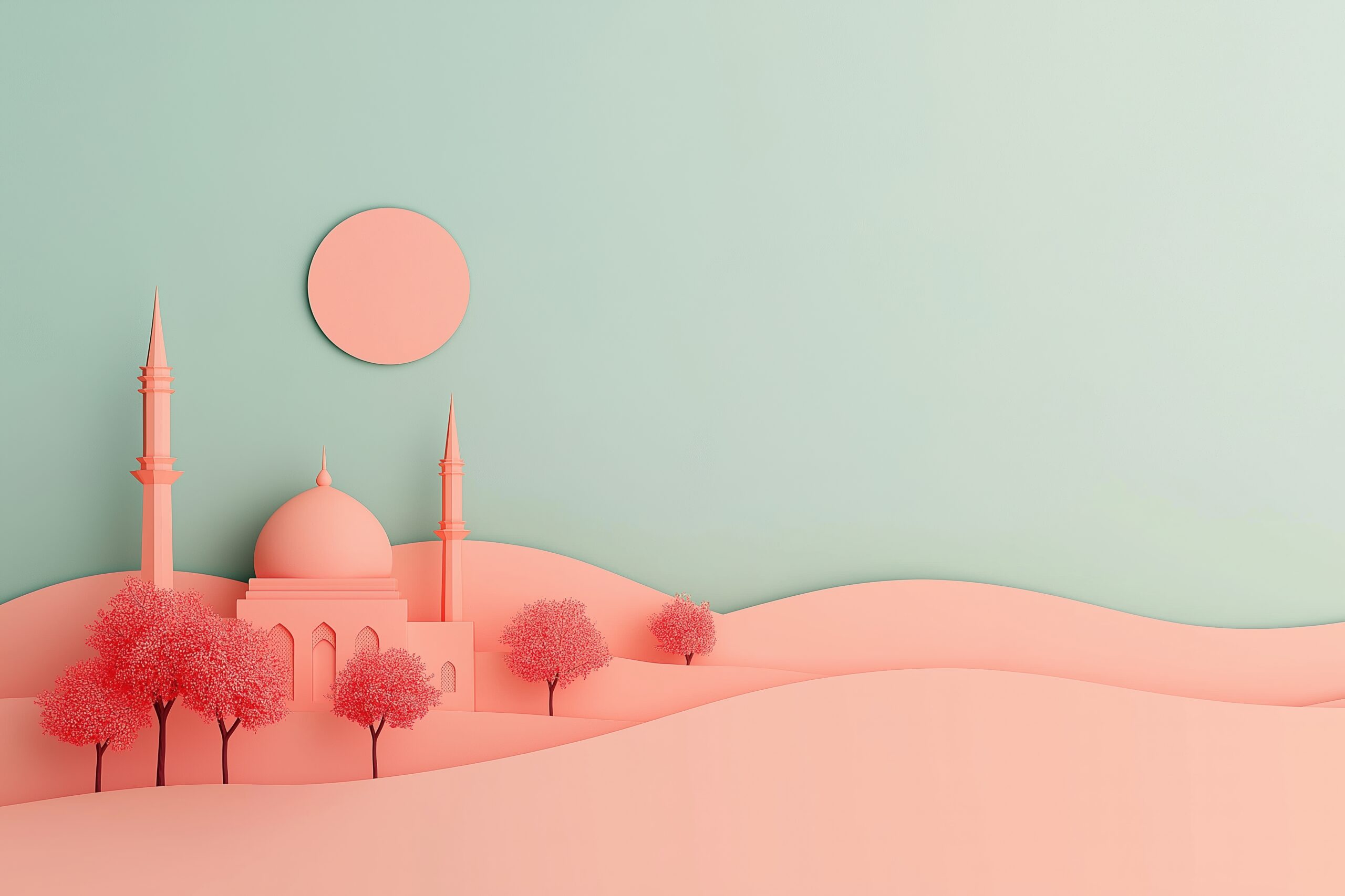 mosque-and-large-sun-pastel-background-with-copy-space-picjumbo-com
