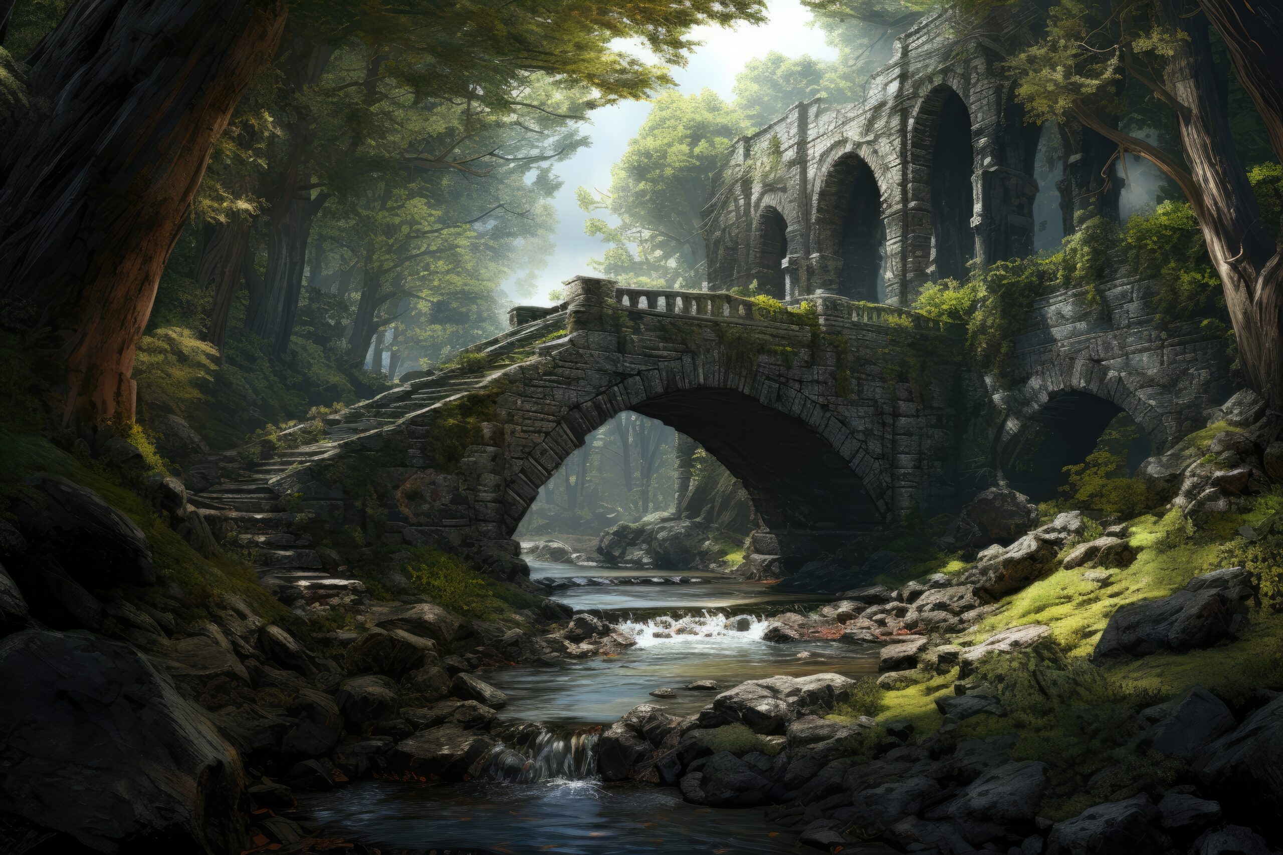 rendering-of-ancient-castle-ruins-in-the-forest-picjumbo-com